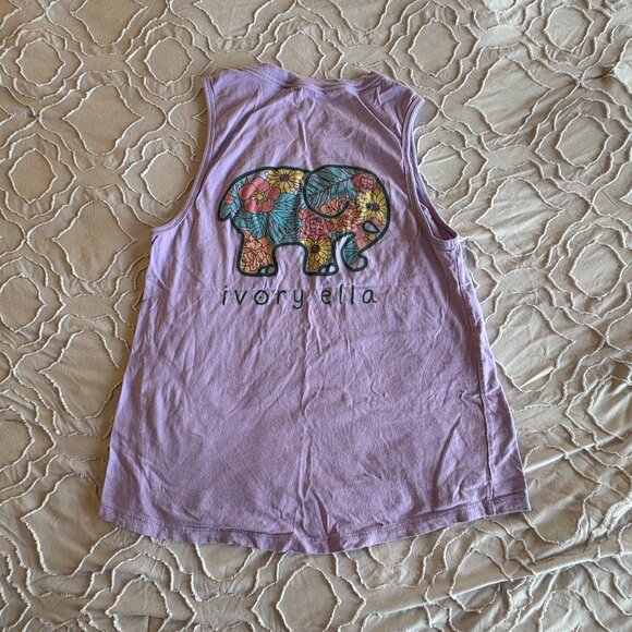NWOT Ivory Ella Purple Floral Tank Top - Picture 1 of 4